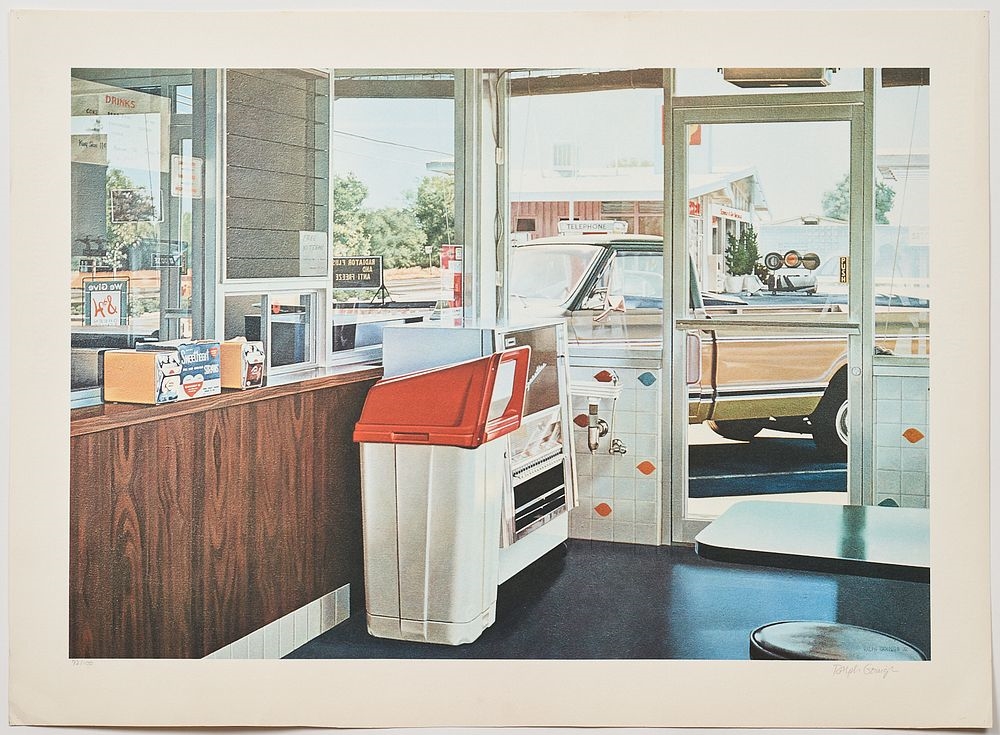 Ralph Goings | Ralph Goings Coffee Shop Color Lithograph (1972) | MutualArt