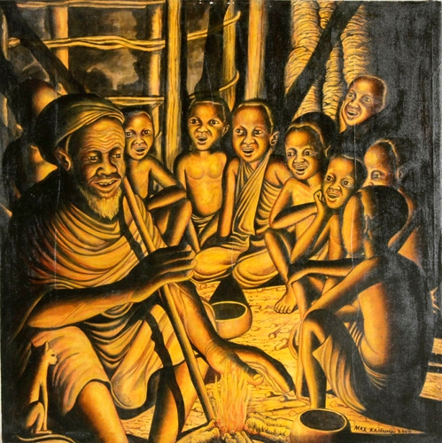 Artwork by Max T. Kamundi, Märchenerzähler, Made of oil on canvas