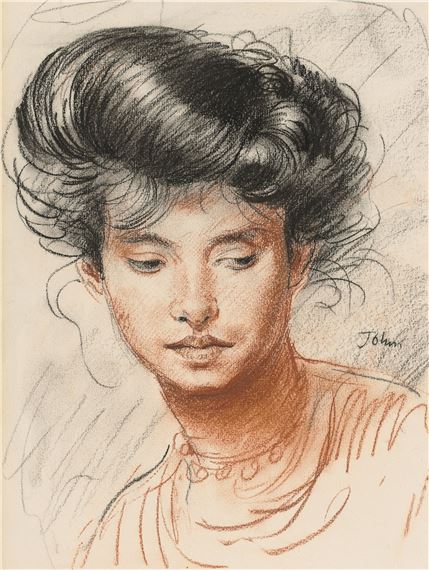 Head of a Girl (Edie McNeill) by Augustus Edwin John, Executed in 1906