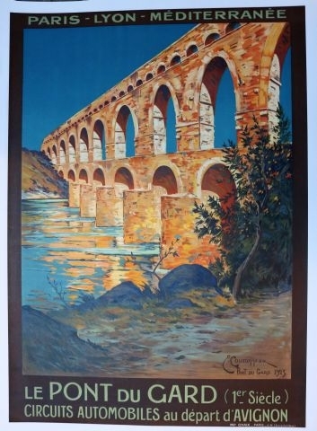 Artwork by E. Couronneau, Paris Lyon Méditerranée - le Port de Gard, Made of color poster on canvas