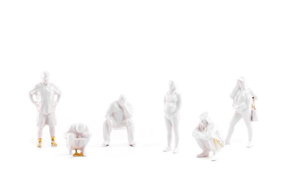 A set of seven figurines from the Slavsquad series by Natalia Magalska, 2020