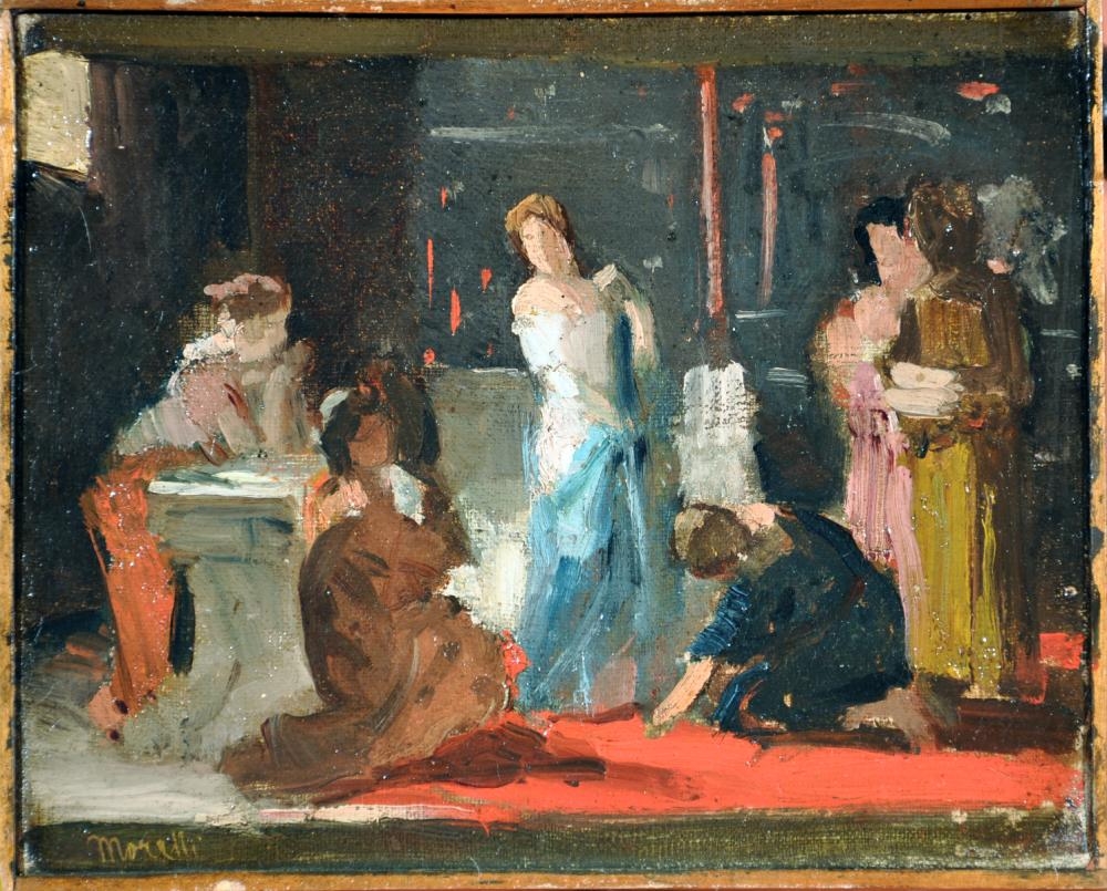 Artwork by Domenico Monelli, Interno, Made of oil on canvas