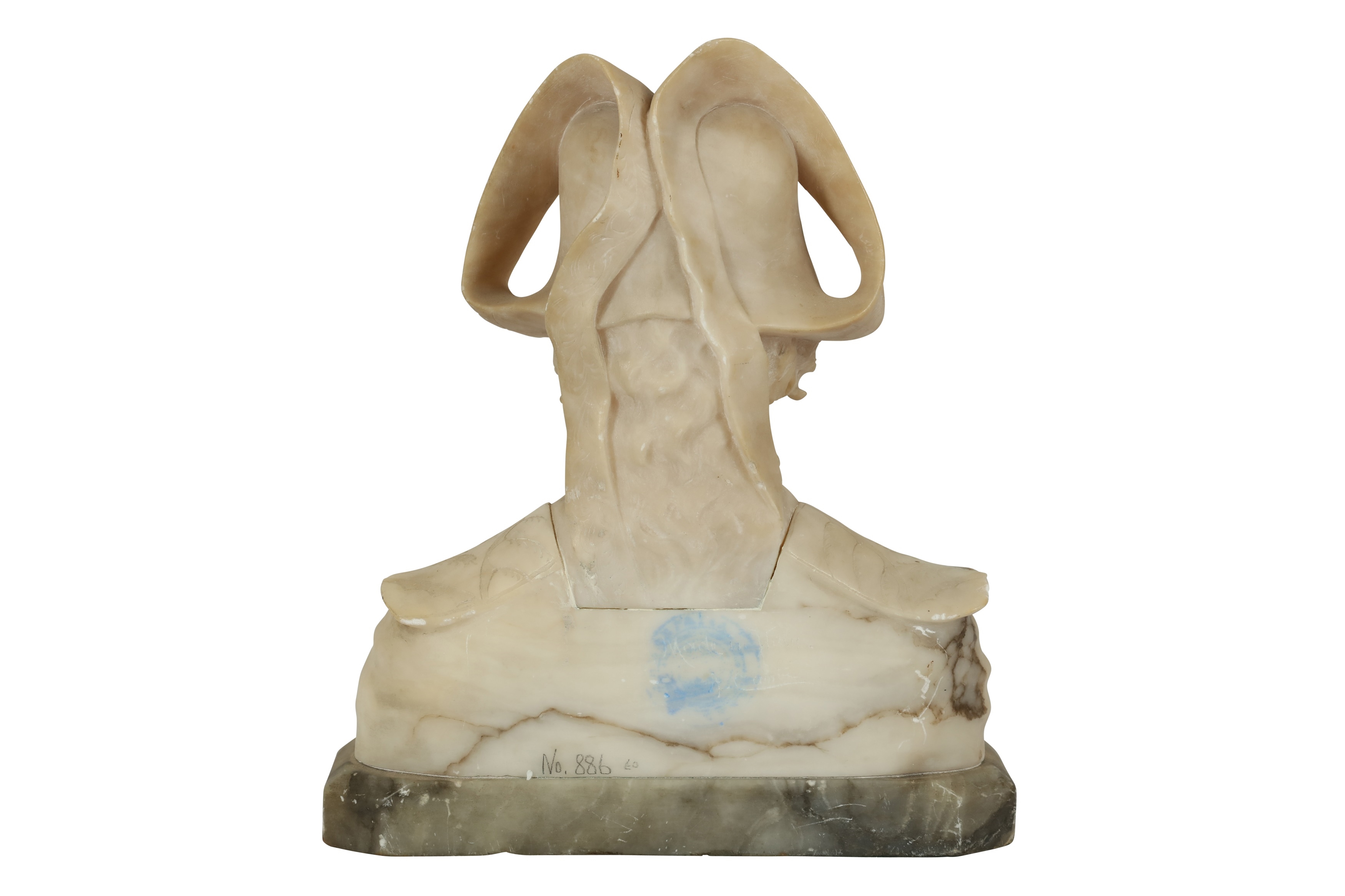 Artwork by Alberto Cambi, Bust of a girl, Made of alabaster