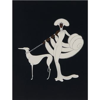 Erté | Ebony and White that depicts a Black female dressed in an