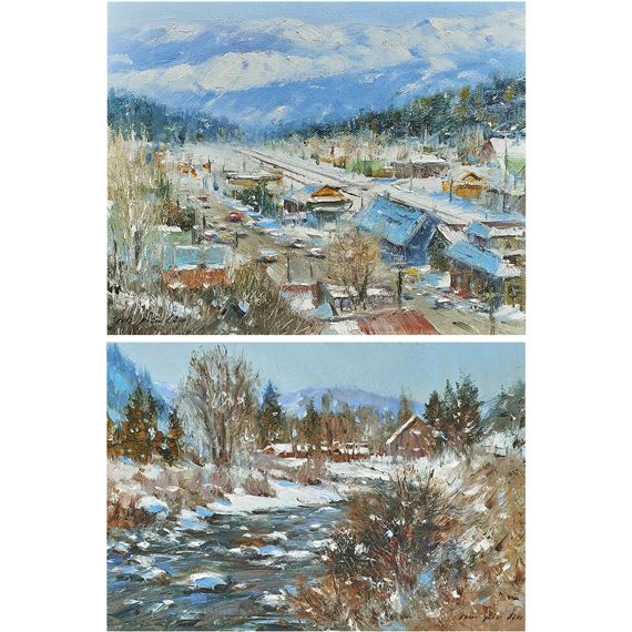 Two Works: "View From Top," and "Truckee River," by Po Pin Lin