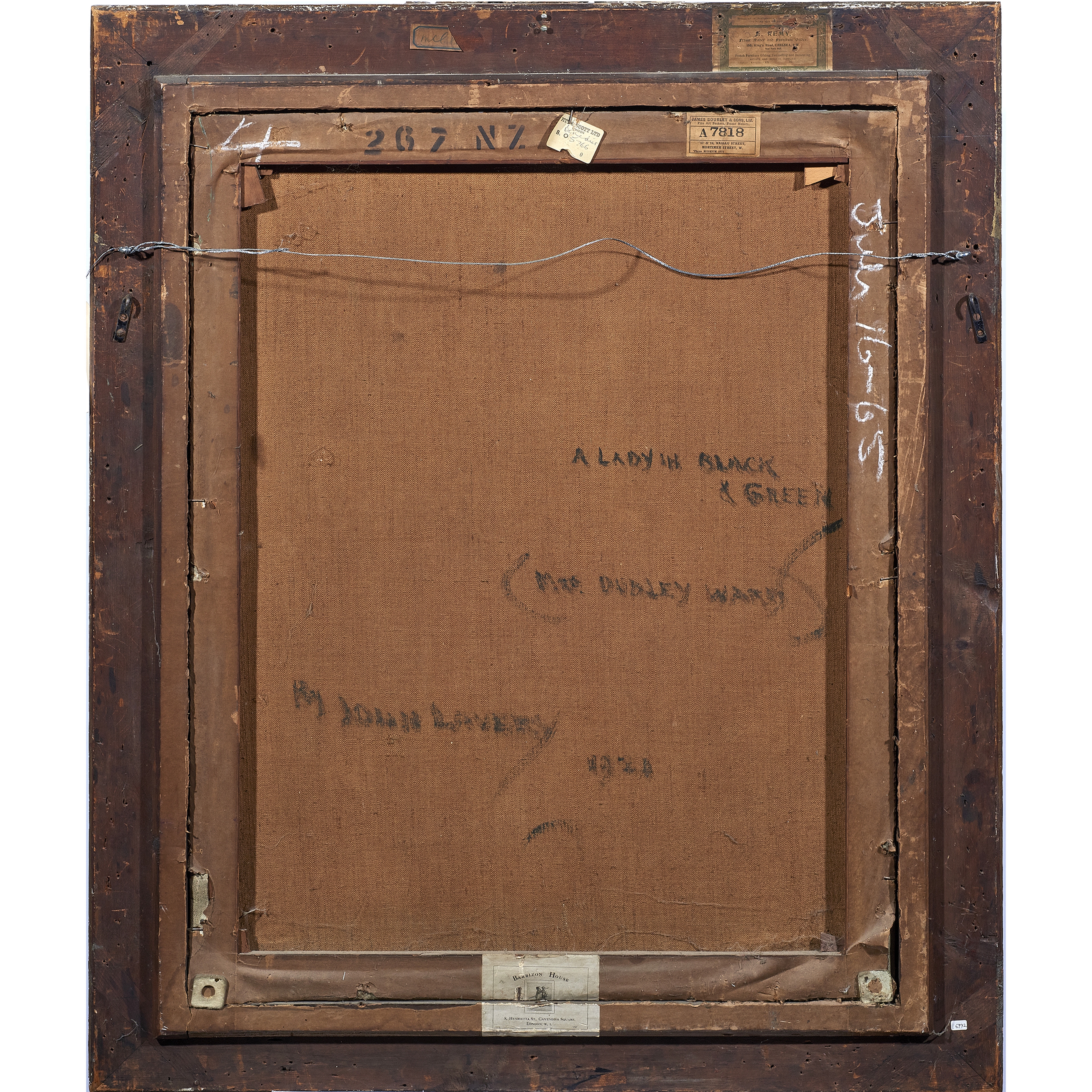 Artwork by John Lavery, The Lady in Black and Green (Mrs. Dudley Ward), Made of oil on canvas