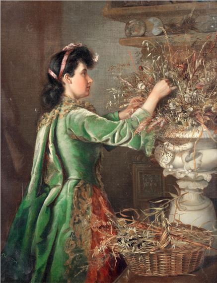 Arranging flowers by Minnie F. W. Gilbert