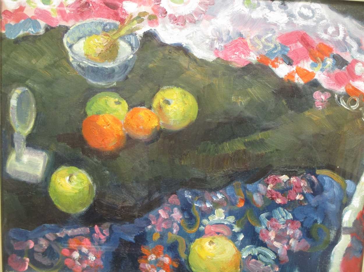 Artwork by Jean Irwin, Still life with apples, Made of oil on canvas