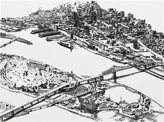 70年代 カナダ人 Enid Robbie リトグラフ