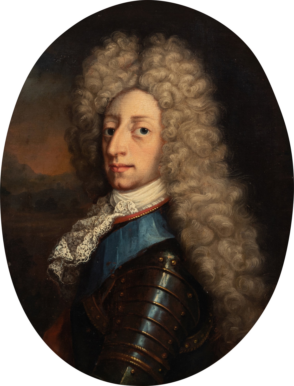 French School 18th Century Portrait Of A Nobleman In Armor 18th