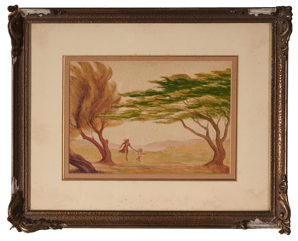 Artwork by Clive Wilbow, Mother and Daughter; Sketch for Mother and Daughter, Made of oil on canvas
