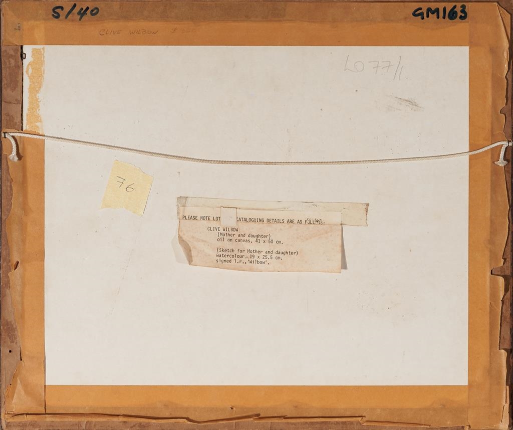 Artwork by Clive Wilbow, Mother and Daughter; Sketch for Mother and Daughter, Made of oil on canvas