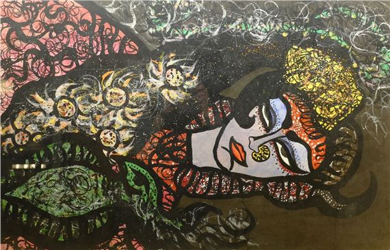 Portrait of Girl with Headdress by Stanley Lench, 1958