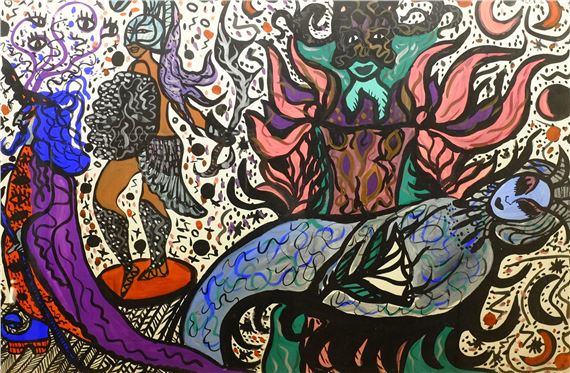 Reclining Figure with Dancers by Stanley Lench, 1960