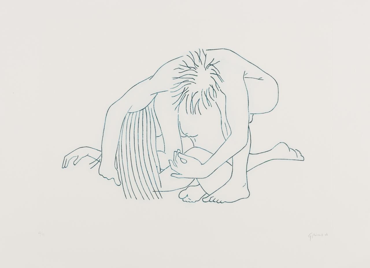 Artwork by Gonzalo Benard, Ritual II. el abrazo, Made of Photoengraving