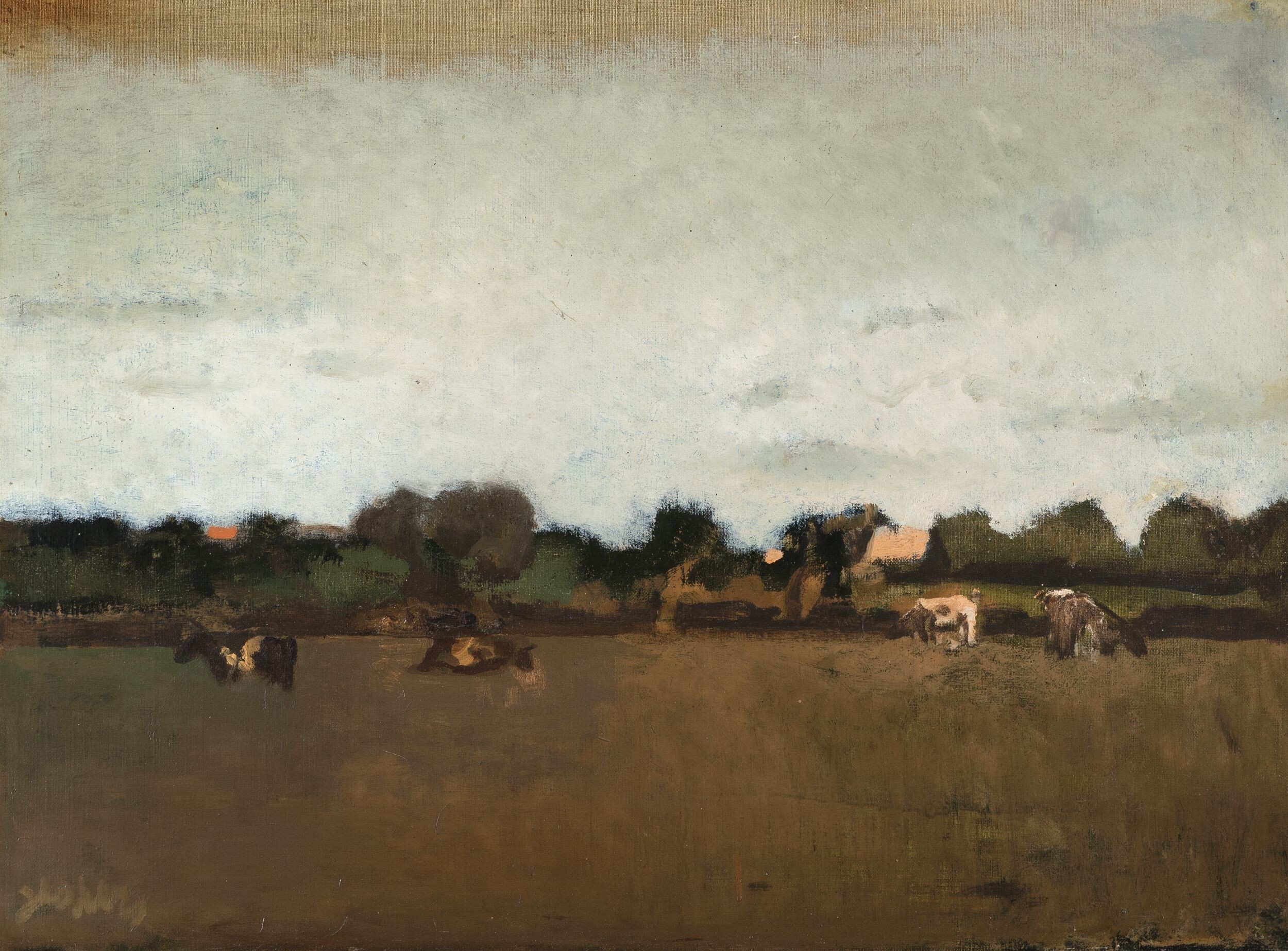 Artwork by Floris Jespers, The field under moonshine, Made of Oil on canvas