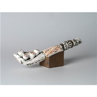 SMALL PYRE WITH VESSELS AND BANDING, 2019 - Grace Nickel