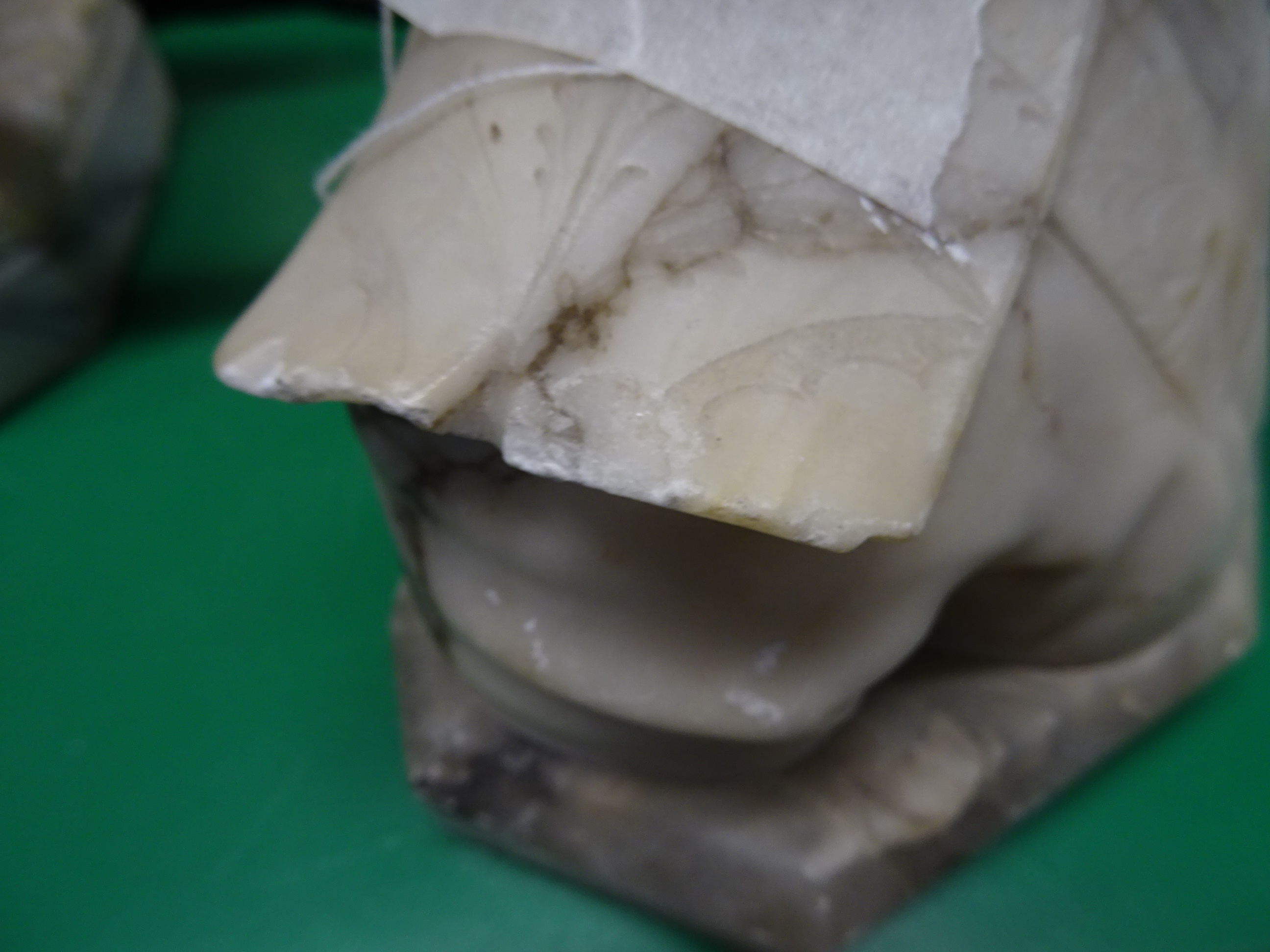 Artwork by Alberto Cambi, Bust of a girl, Made of alabaster