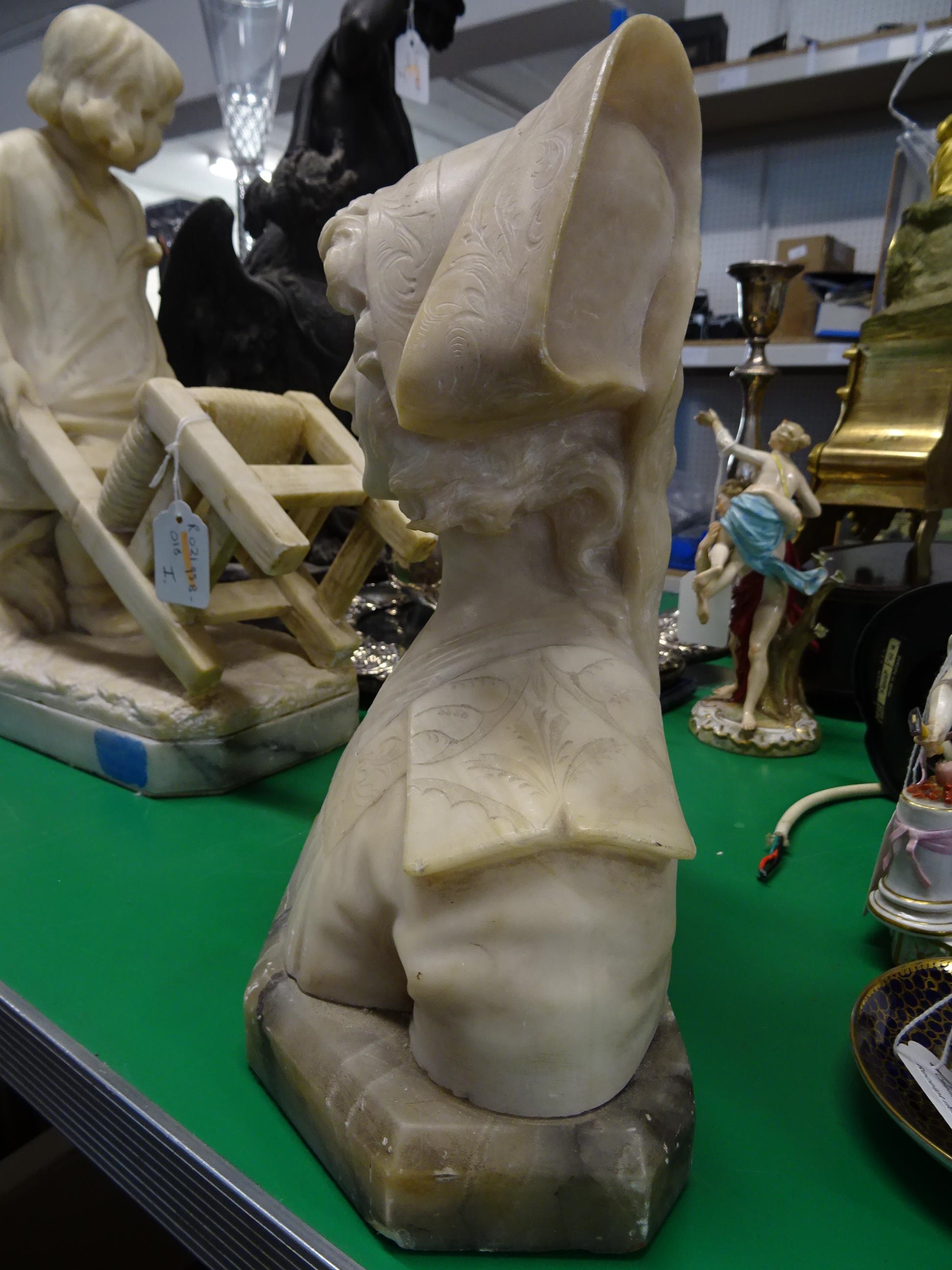 Artwork by Alberto Cambi, Bust of a girl, Made of alabaster