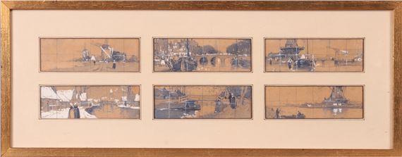 Henri Cassiers | Set of six: croquis | MutualArt