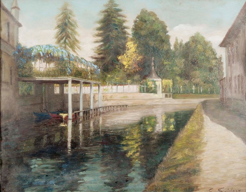 Artwork by Erminio Soldera, NAVIGLIO A GORLA, Made of oil on panel