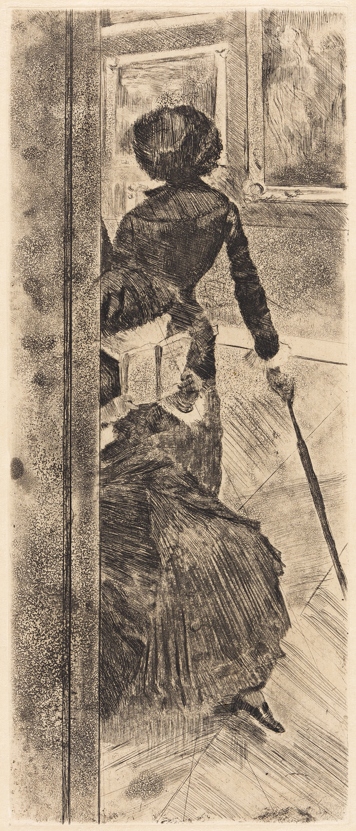 Artwork by Edgar Degas, Au Louvre, la peinture, Mary Cassatt, Made of Etching