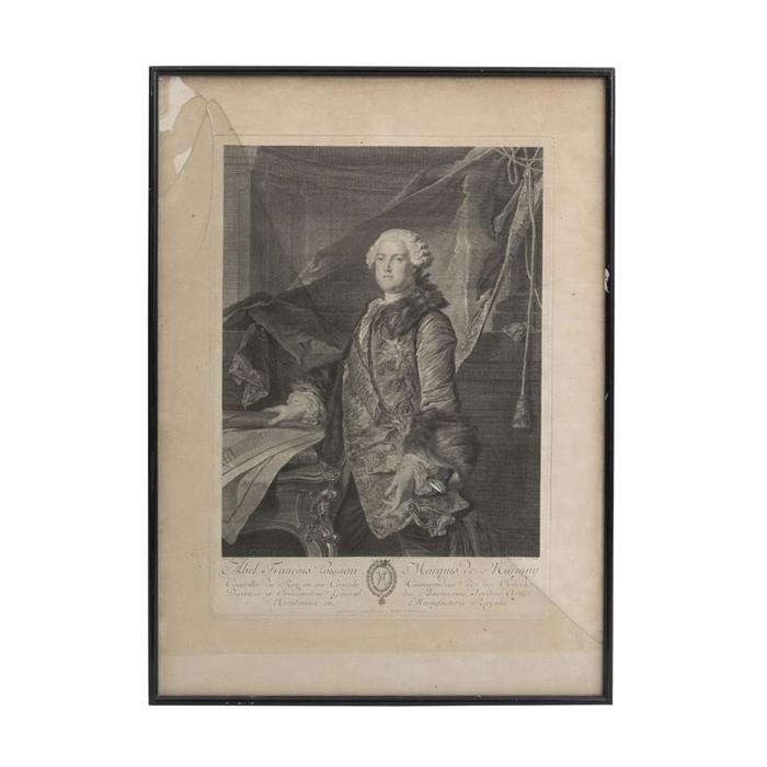 Artwork by Johann Georg Wille, Abel François Poisson. Marqués de Marigny, Made of Engraving