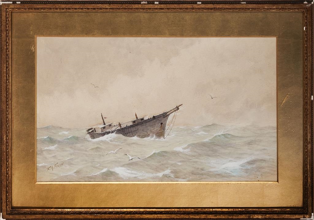 Artwork by Francis Arthur Fraser, Maritime Scene, Made of watercolour and bodycolour