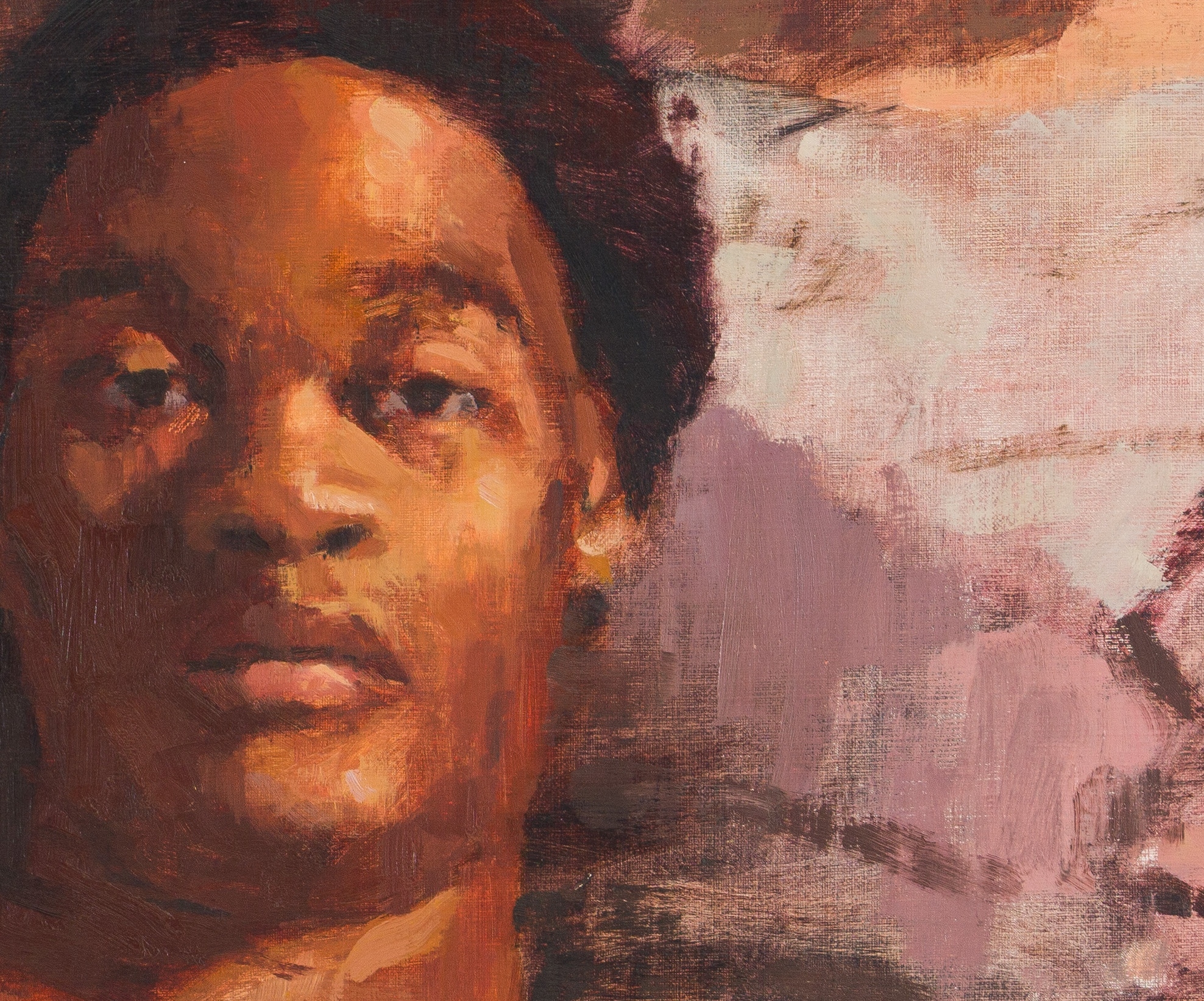 Artwork by Ian Grose, Mavu and Kyle on Studio Couch, Made of oil on canvas laid down on board