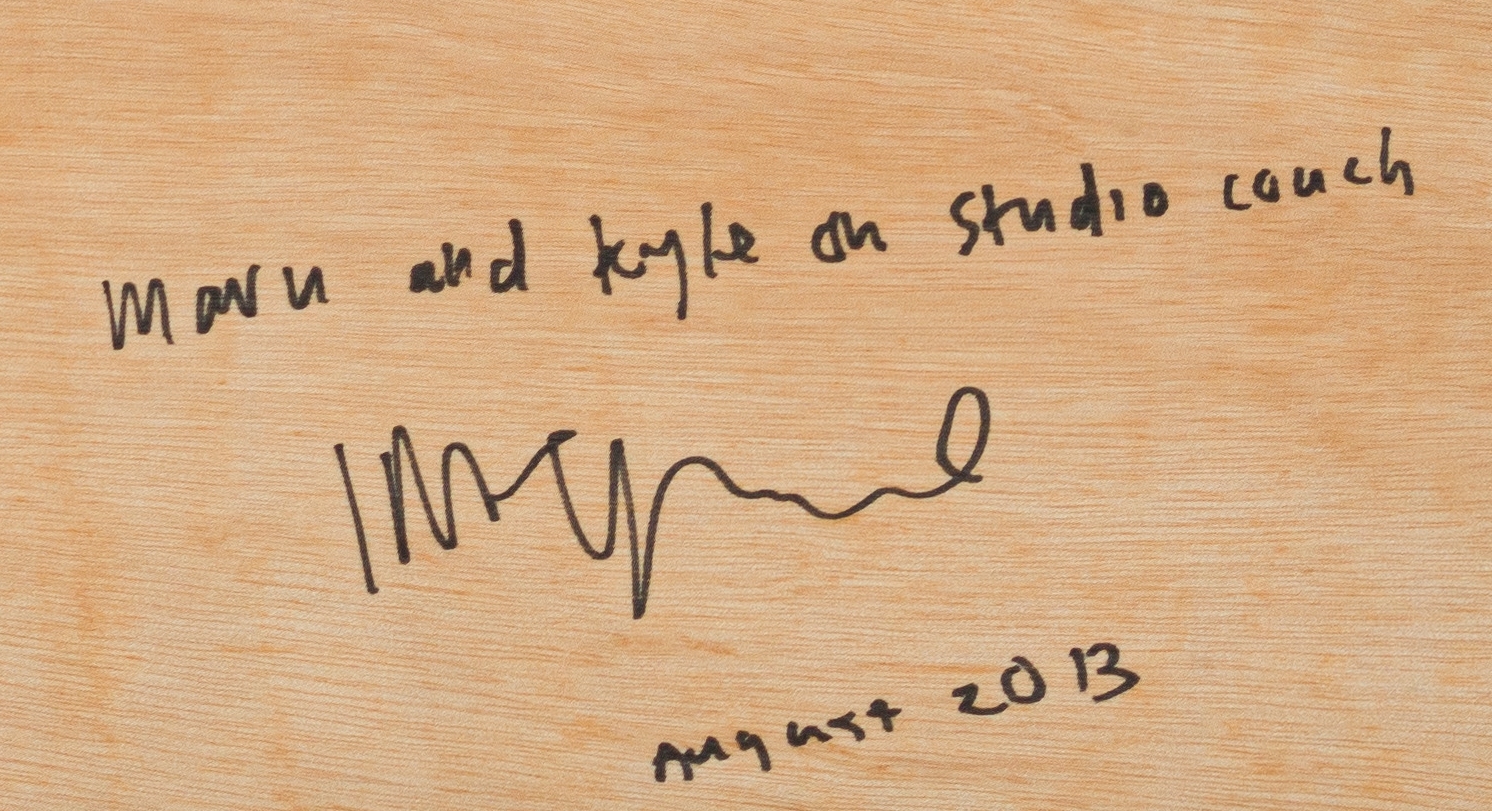 Artwork by Ian Grose, Mavu and Kyle on Studio Couch, Made of oil on canvas laid down on board