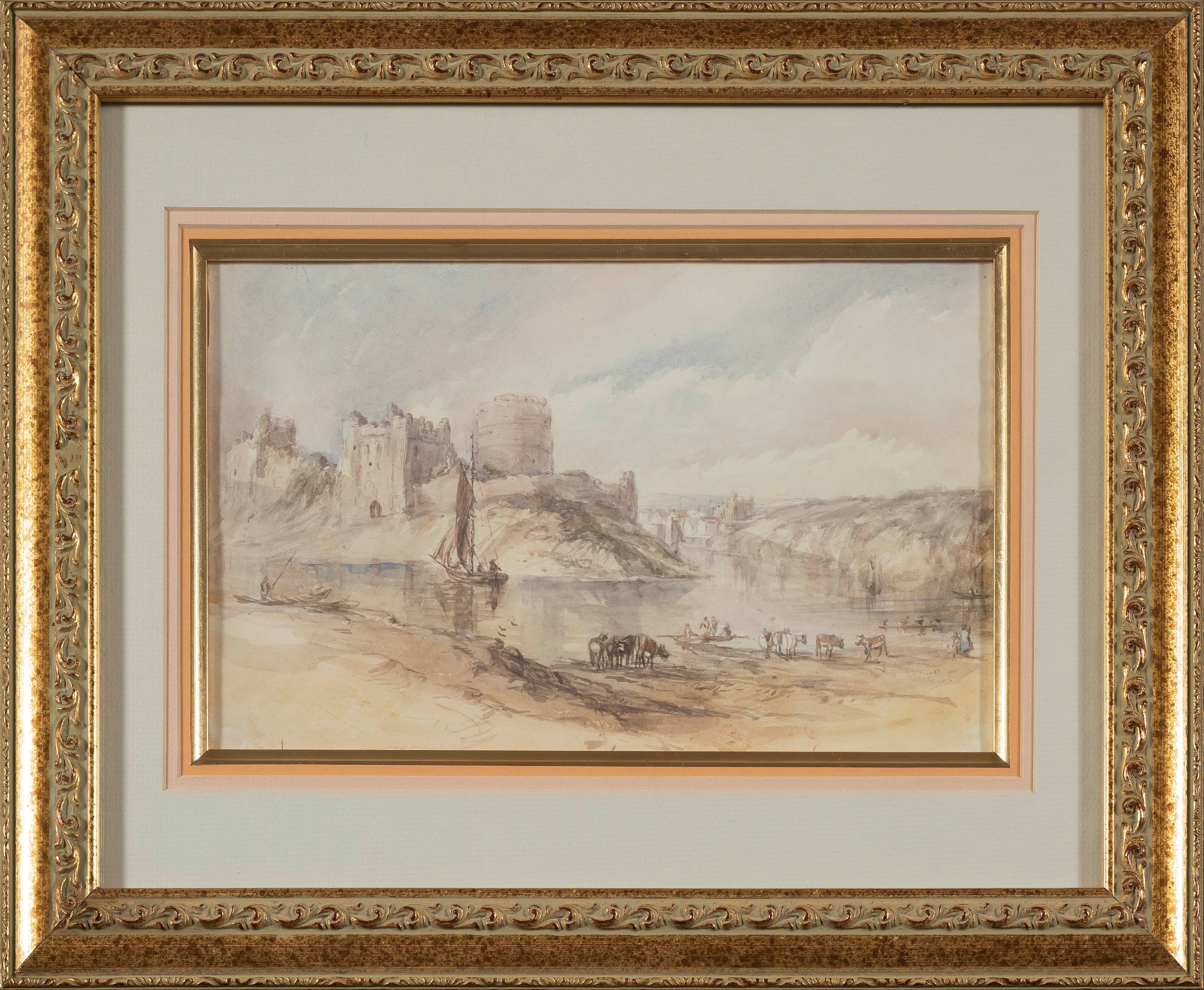 Artwork by Charles Theophilus Hahn, Four views of Jersey, and another, Made of watercolour