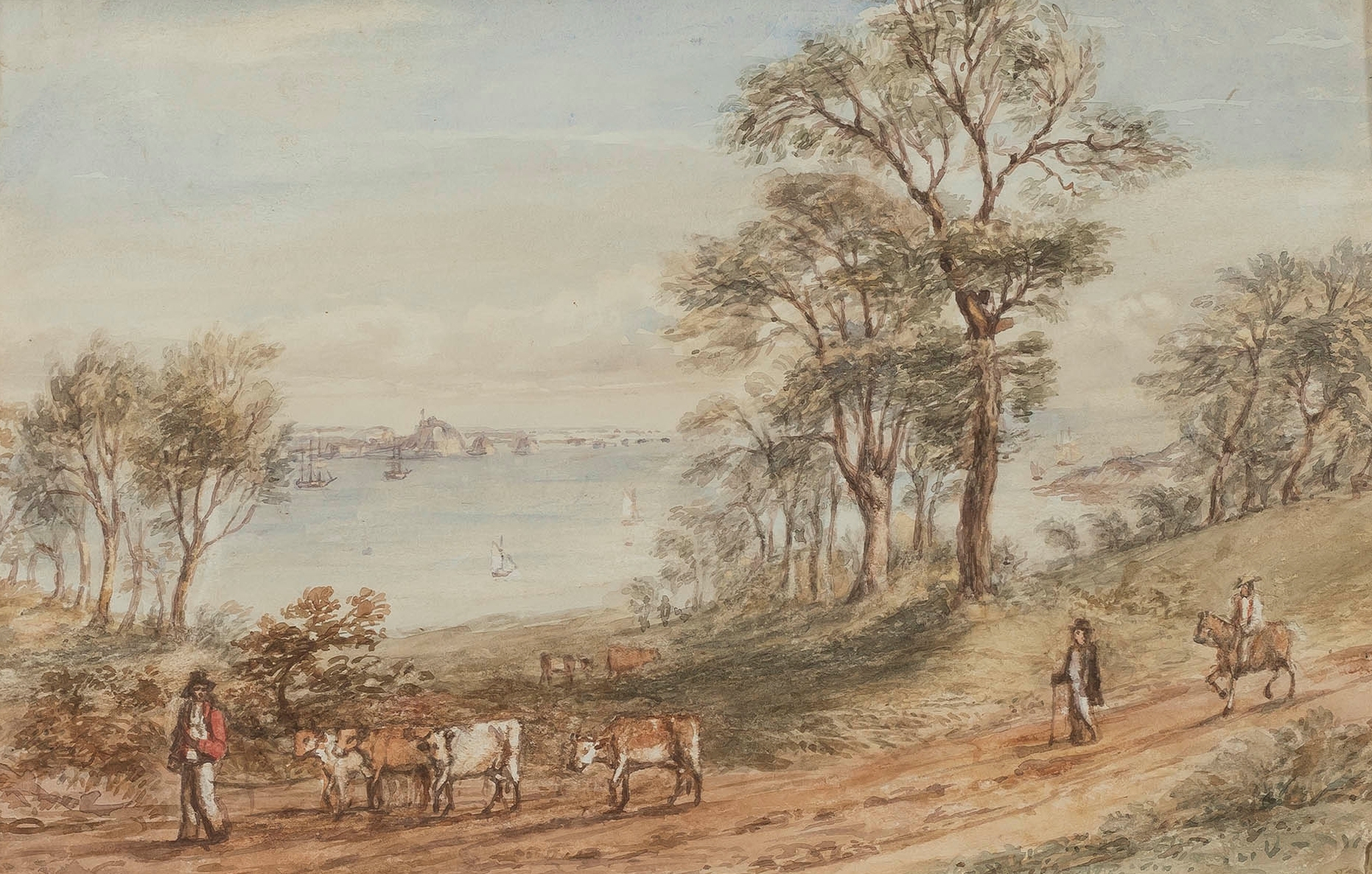 Artwork by Charles Theophilus Hahn, Views of Jersey, Made of watercolour