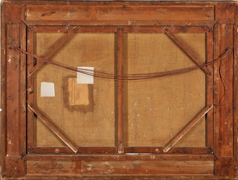 Artwork by Henri Saint Bie, Exterior from a court yard, Made of Oil on canvas