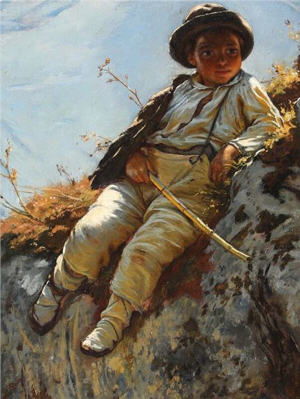 Shepherd rests by Emil Carl Lund