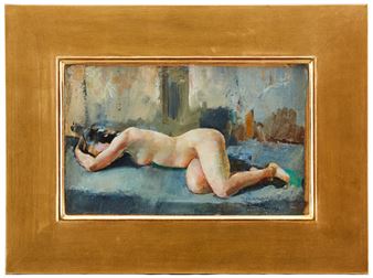 Liggande naken modell - John Broberg