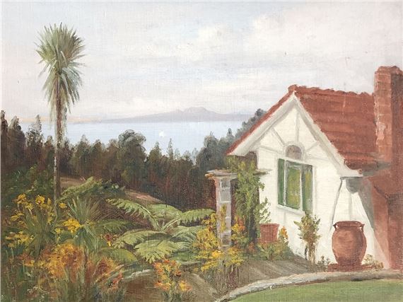 Cottage Overlooking Rangitoto by Bessie Kendon