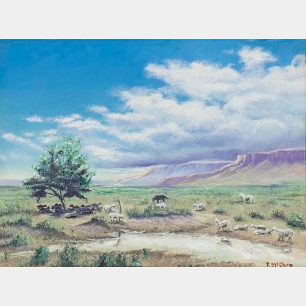 Artwork by Florence McClung, Untitled (Range landscape), Made of oil on board