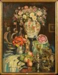 Nature morte aux objets chinoisant, aux fruits et aux fleurs by Fernand Allard L'Olivier, 1929
