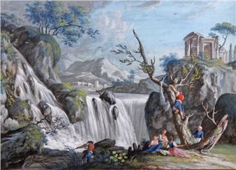 Spielende Kinder am Wasserfall - Anna Kammrath