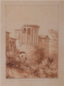 View of the Temple of Vesta in Tivoli - Antoine-Martin Garnaud