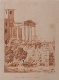 View from the Temple of Hercules in Cora (Rome) - Antoine-Martin Garnaud