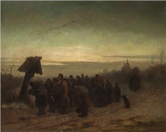 The prayer before departure - Leonid Ivanovich Solomatkin