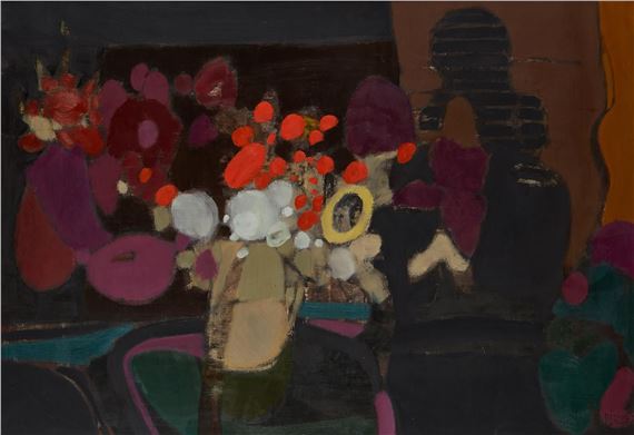 Composition with flowers and silhouette by Alfred Defossez