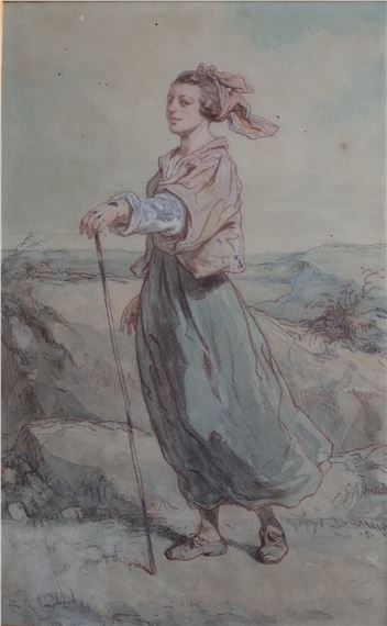 Across fields by Paul Gavarni