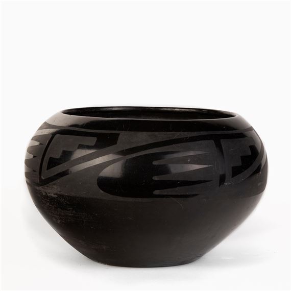 Blackware Bowl by Maria Montoya Martinez, Julian Martinez, ca. 1930