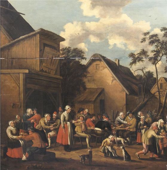MERRYMAKING IN A VILLAGE - Pieter van Mase