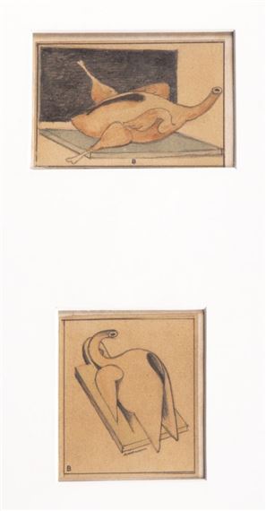 'ATTRAPPENGANS' AND 'AUSGEKOCHTES HUHN' by Gottfried Brockmann, 1927