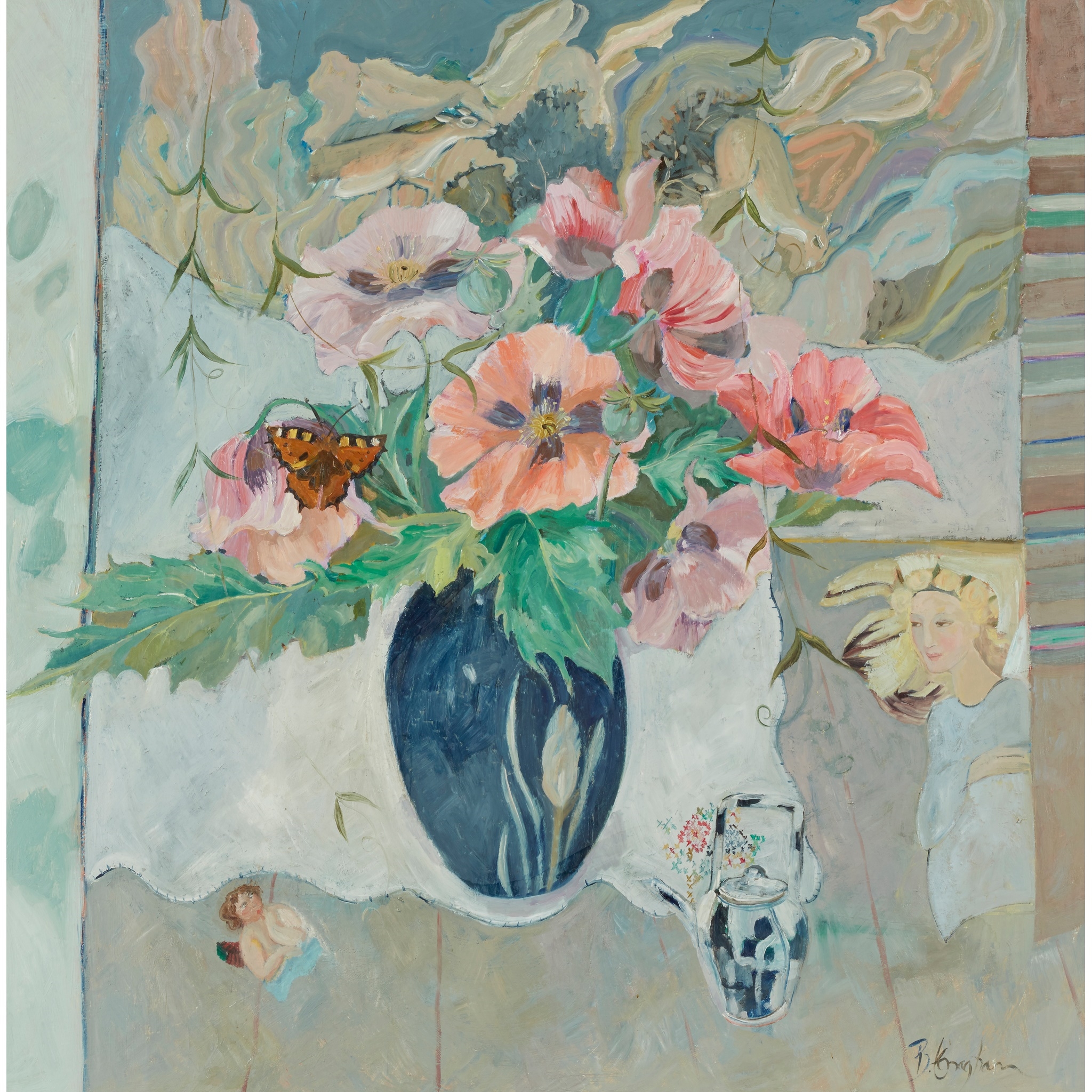 Artwork by Brenda Lenaghan, LARGE POPPIES, Made of oil on board