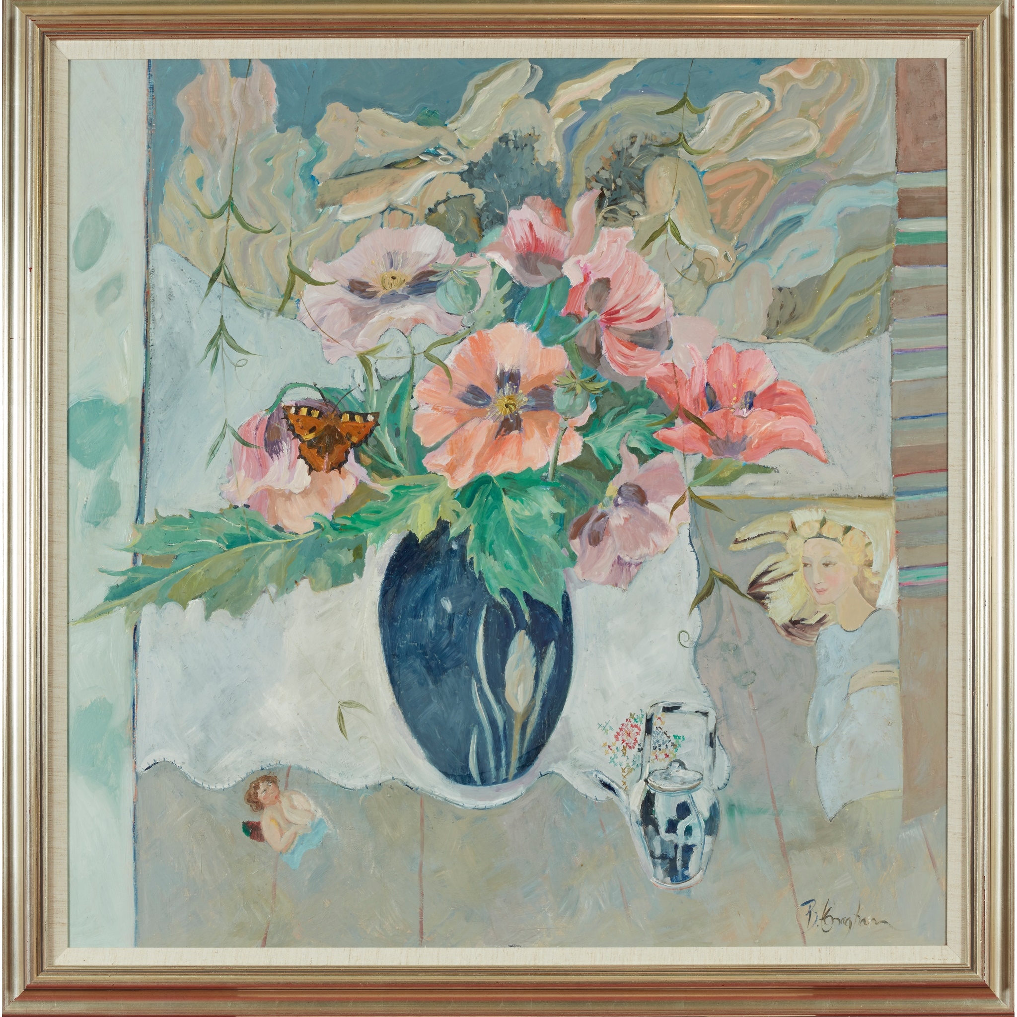 Artwork by Brenda Lenaghan, LARGE POPPIES, Made of oil on board