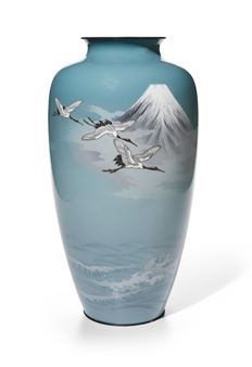 A cloisonné-enamel vase - Gonda Hirosuke